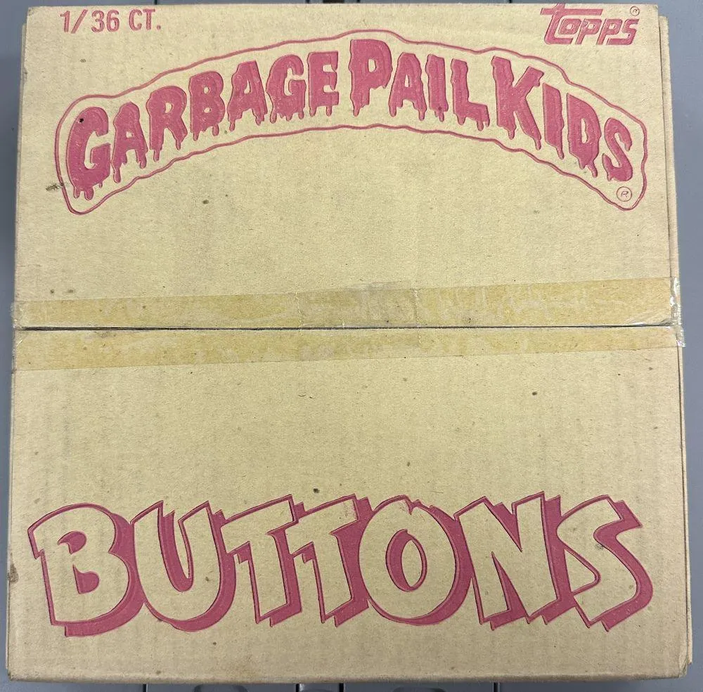 1986 TOPPS GARBAGE PAIL KIDS GPK BUTTON SEALED BOX