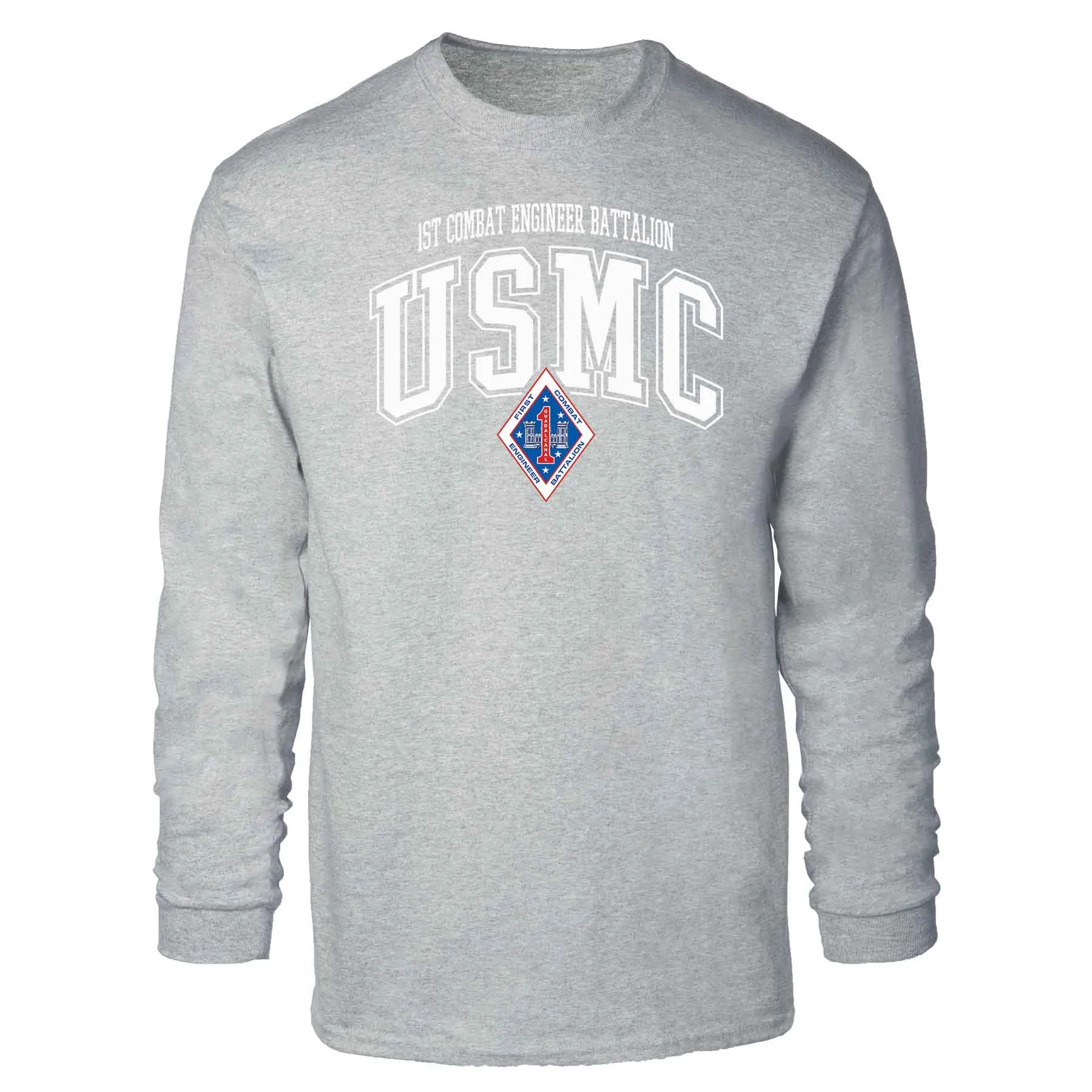 1st Combat Engineer Battalion Arched Long Sleeve T-shirt