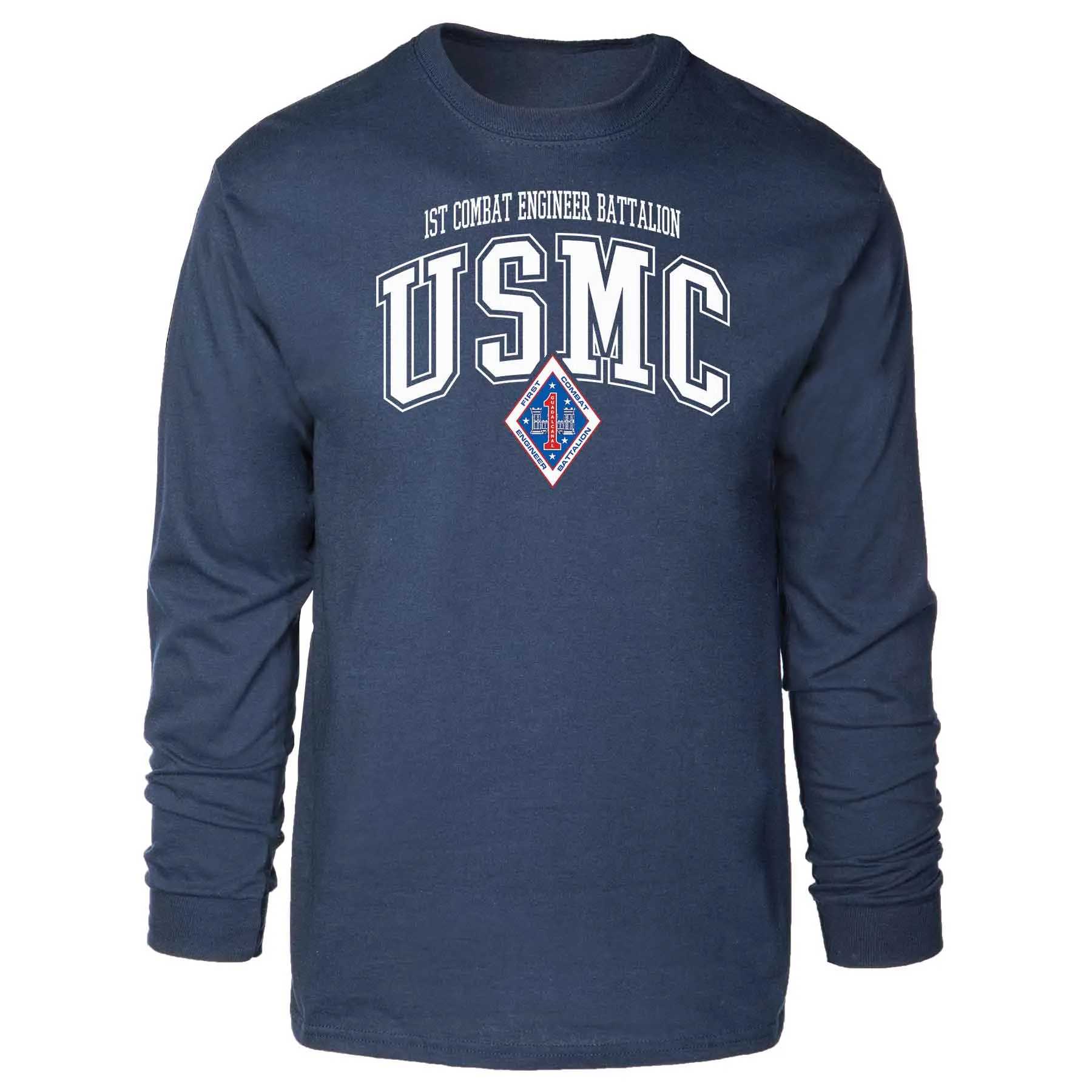 1st Combat Engineer Battalion Arched Long Sleeve T-shirt