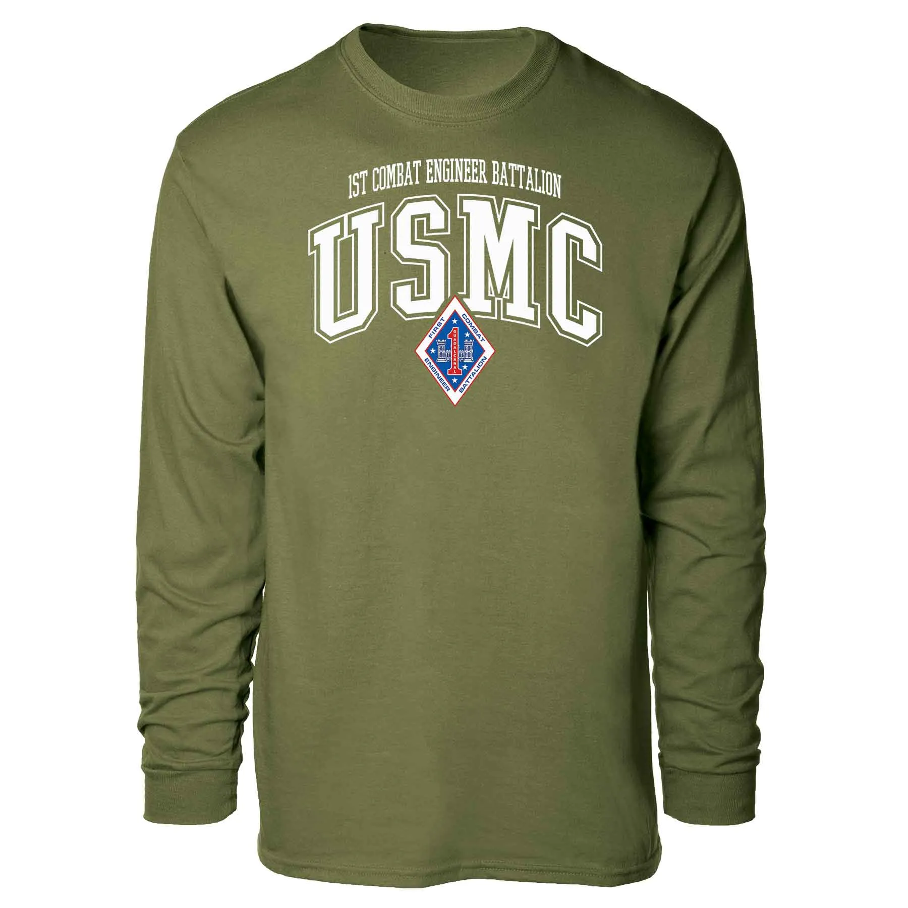 1st Combat Engineer Battalion Arched Long Sleeve T-shirt