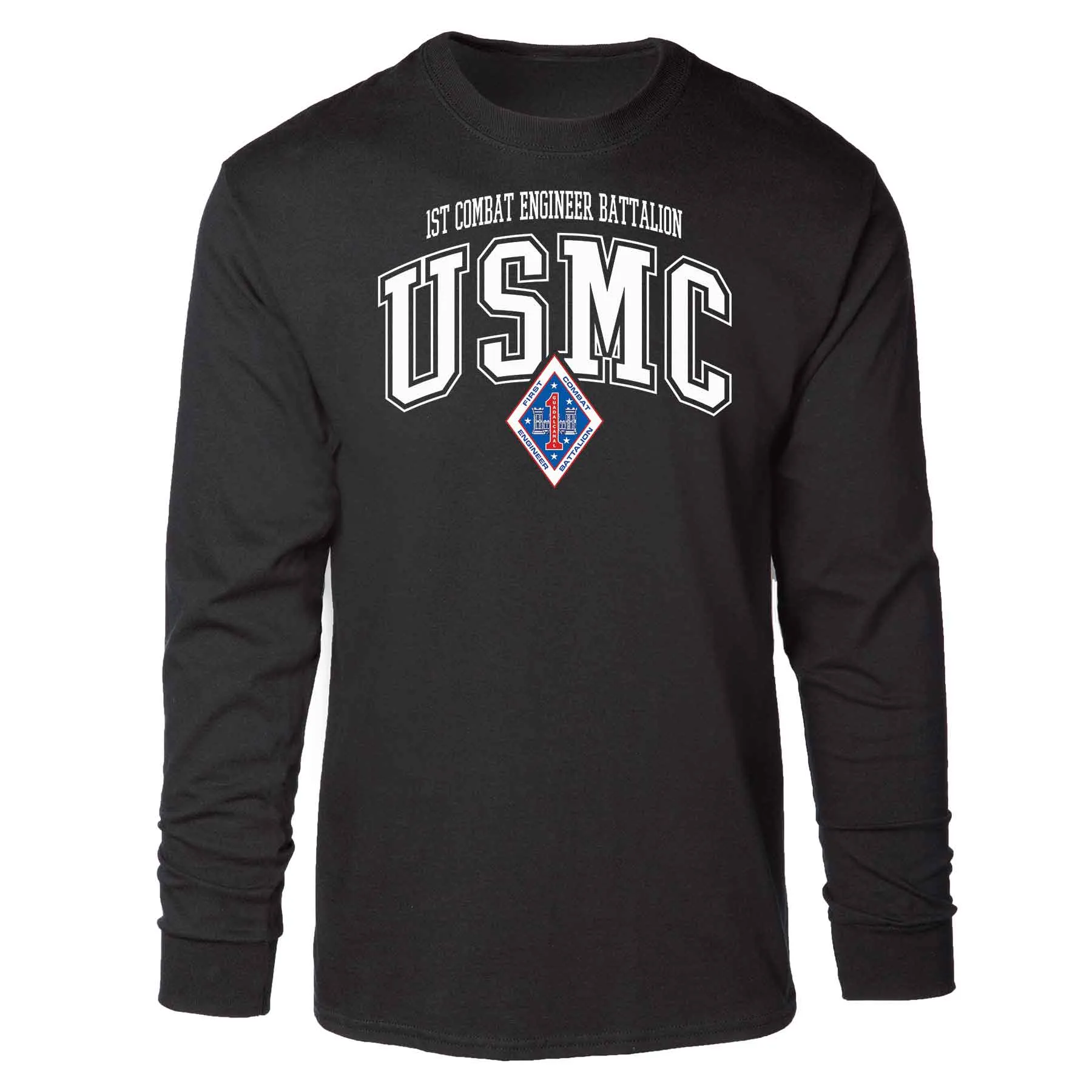 1st Combat Engineer Battalion Arched Long Sleeve T-shirt