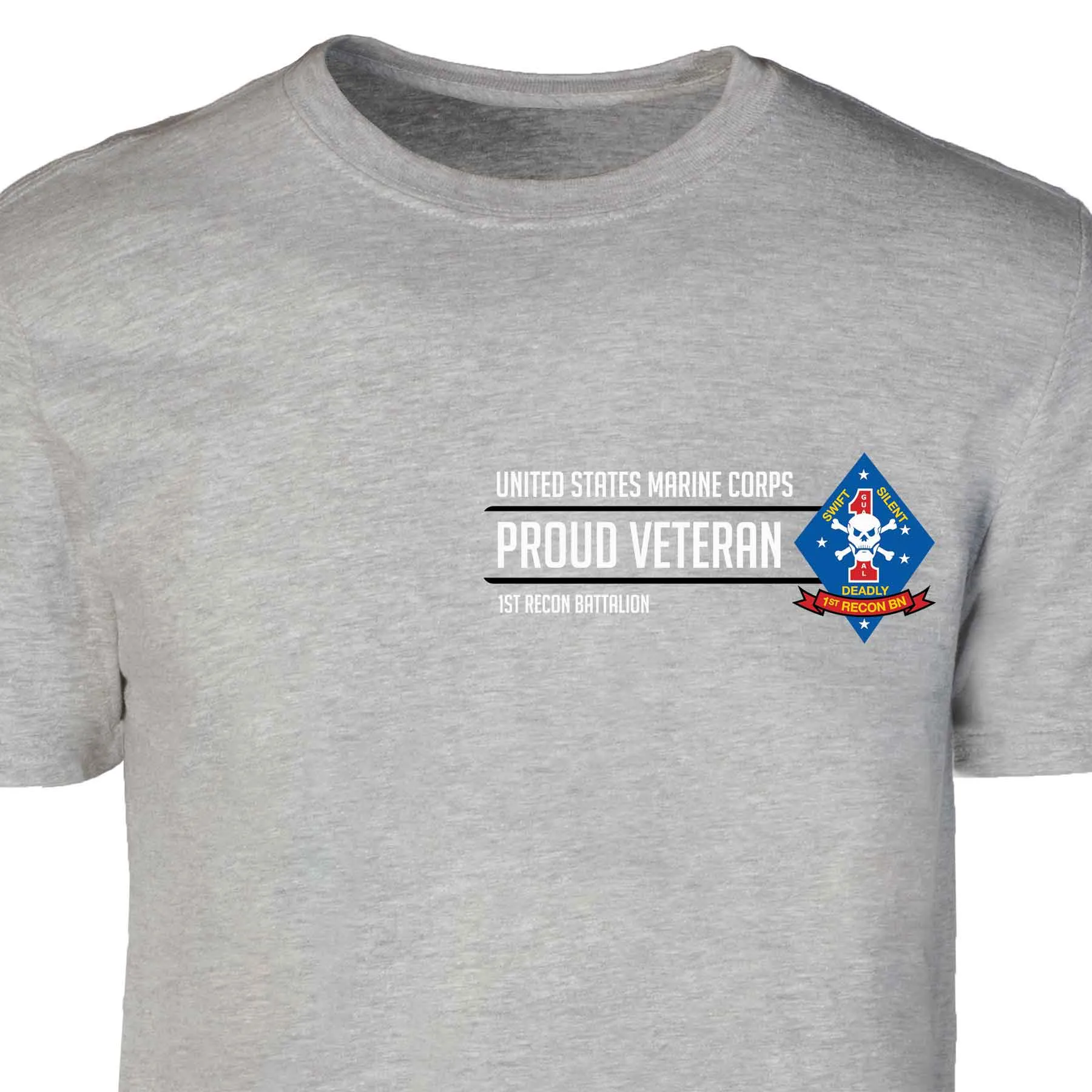 1st Recon Battalion Proud Veteran Patch Graphic T-shirt