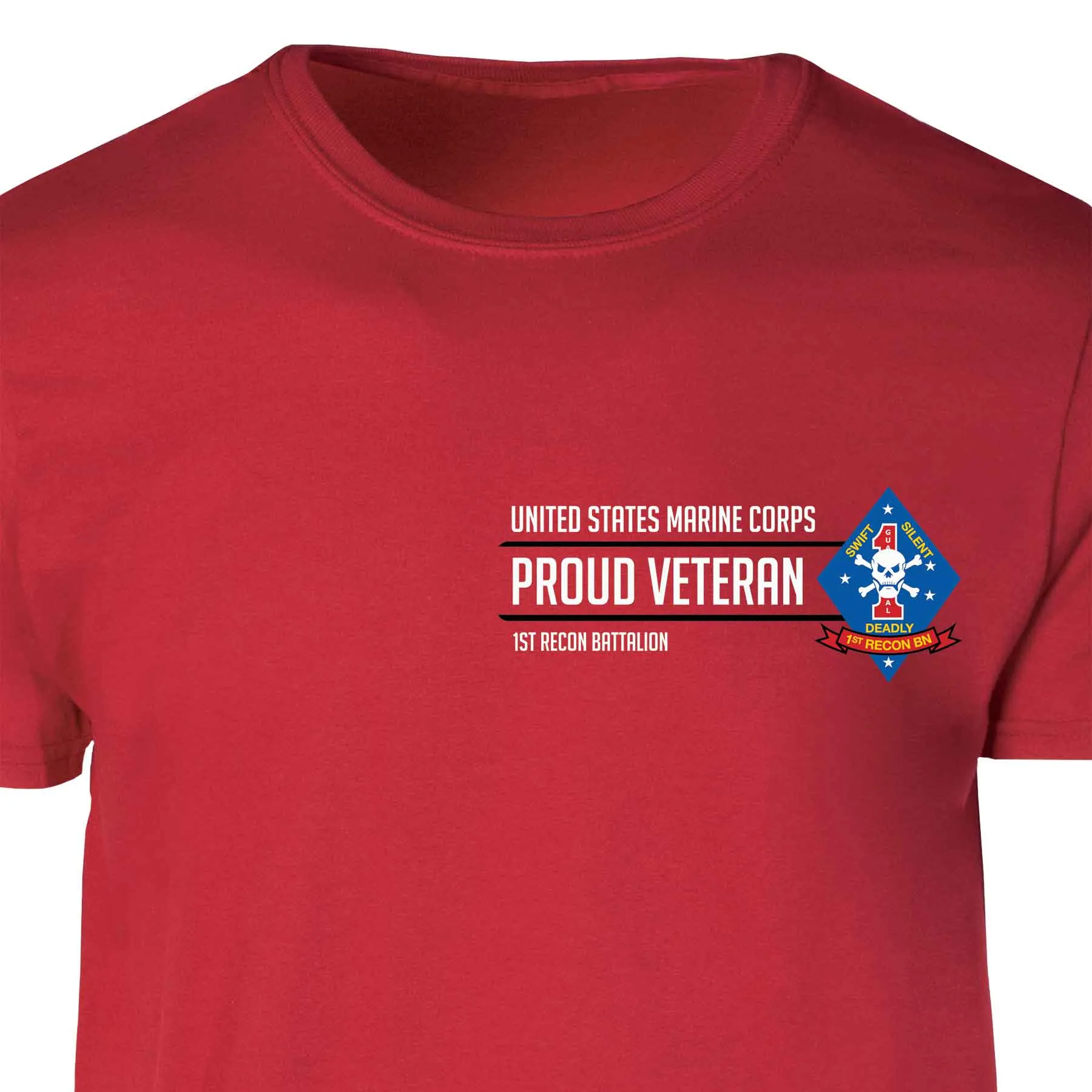 1st Recon Battalion Proud Veteran Patch Graphic T-shirt