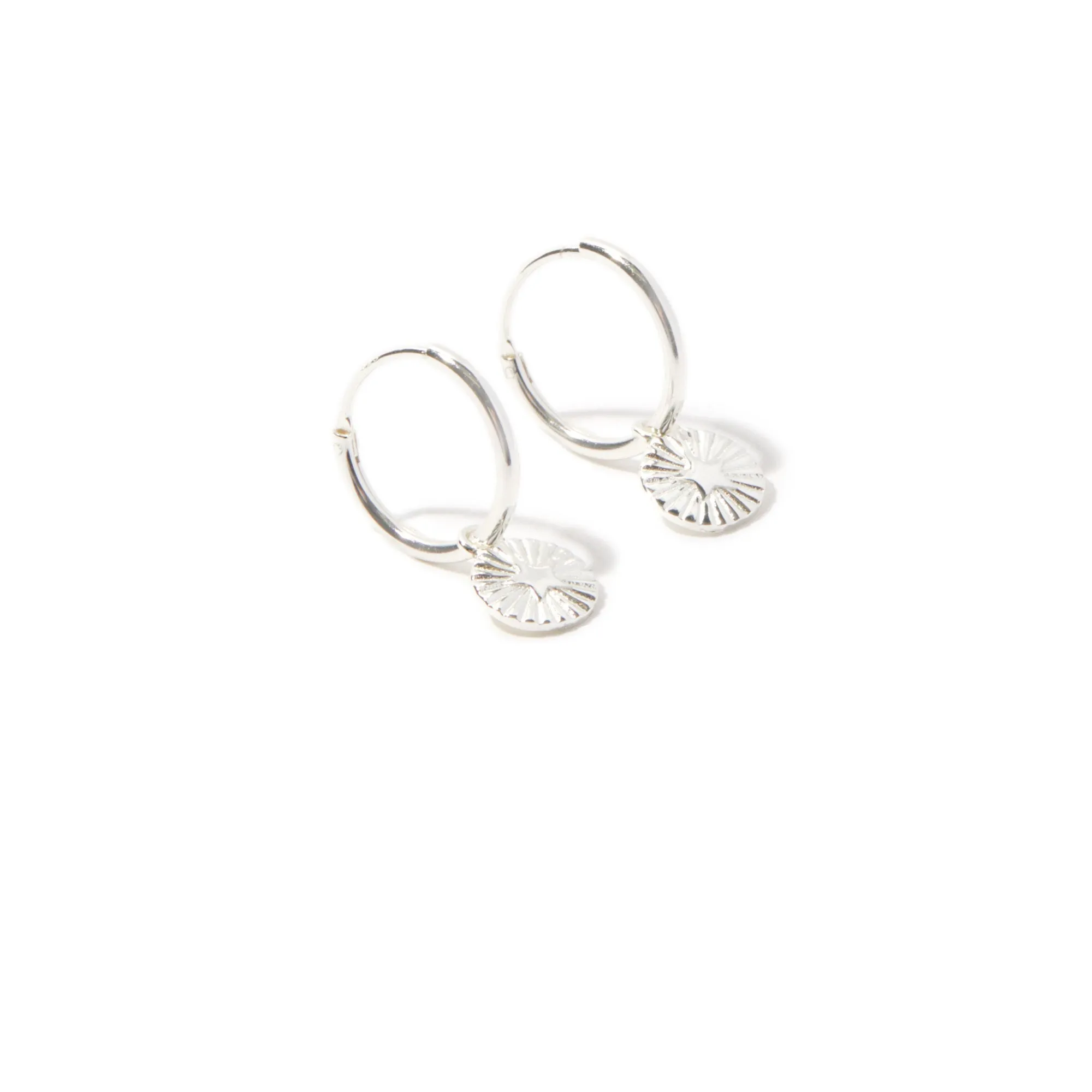 925 Pure Sterling Silver Disc Huggies Hoop Earring For Women