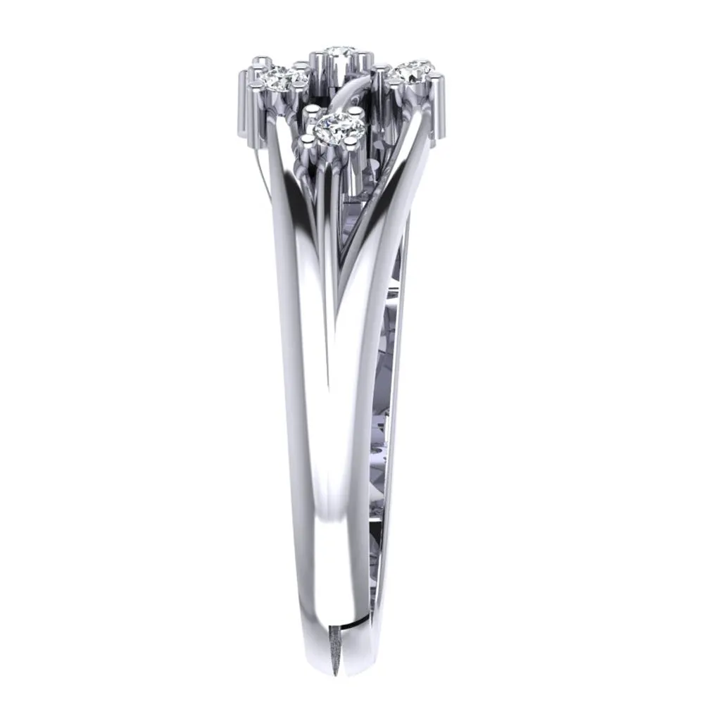 925 Sterling Silver Adjustable Crystal Ring for Women