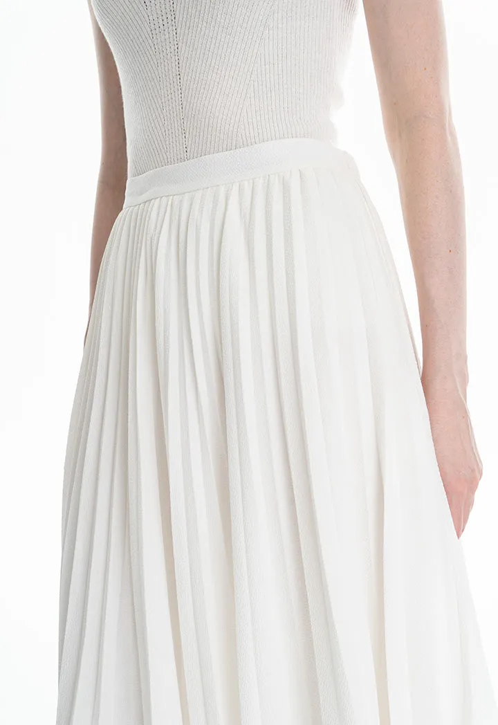 Accordion Pleated Flared Skirt