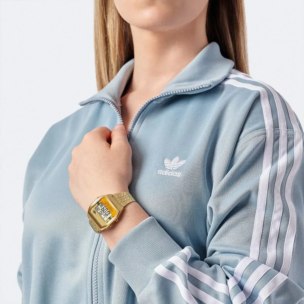 Adidas Originals Digital Gold Stainless Steel Strap Unisex Watch AOST23555