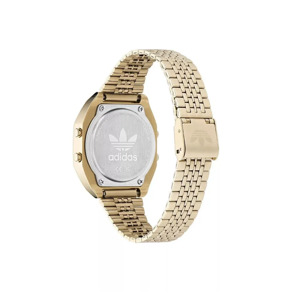 Adidas Originals Digital Gold Stainless Steel Strap Unisex Watch AOST23555