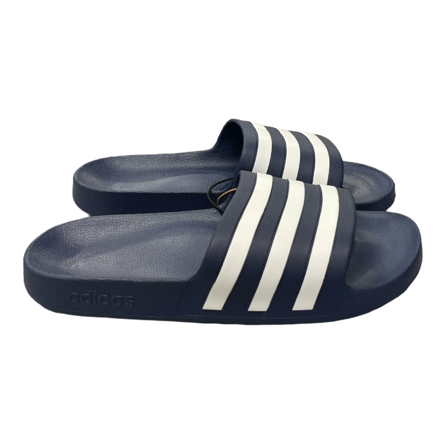 Adidas Unisex Adilette Aqua Slide Sandals w/ Cloudfoam (Navy, Men 10, Women 11)