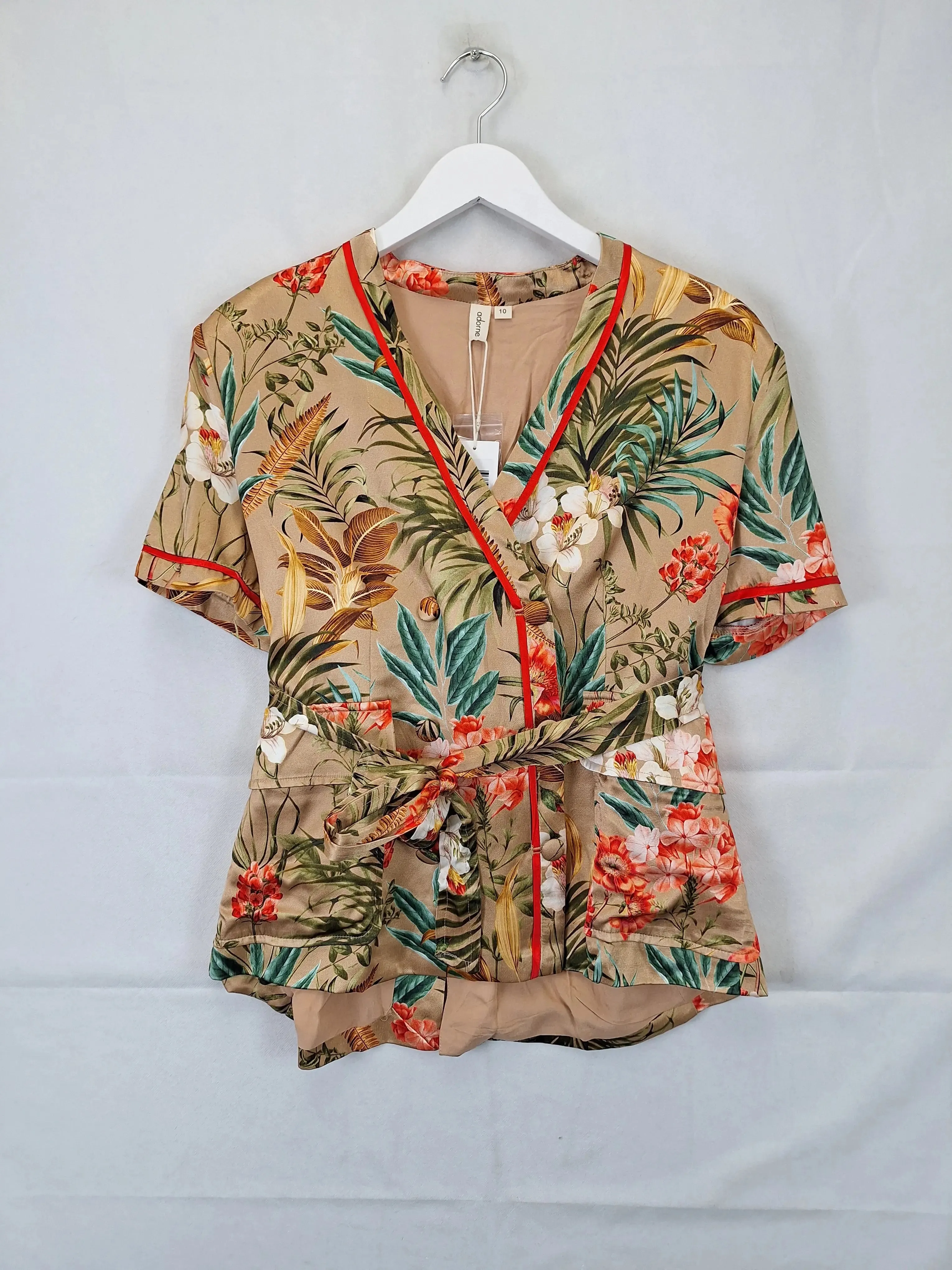 Adorne Sumatra Satin Short Sleeve Blazer Size 10