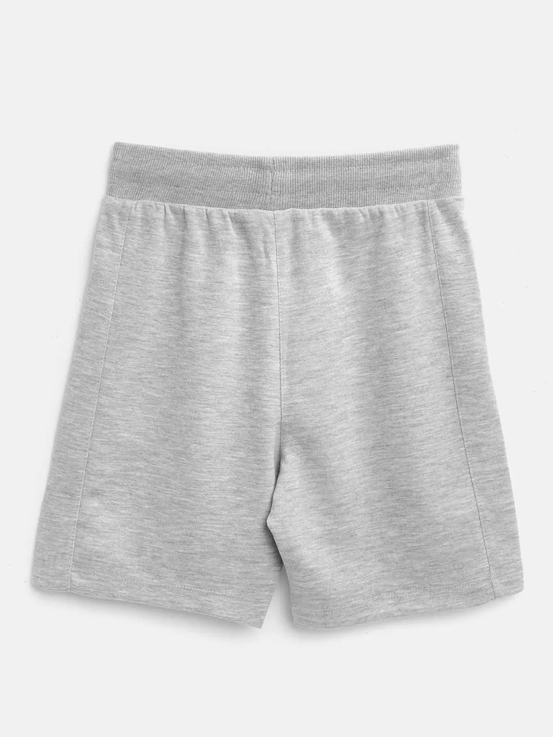 Alcis Boys Grey Melange Solid Slim Fit Sports Shorts