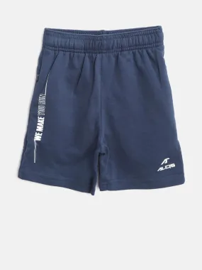 Alcis Boys Navy Blue Solid Slim Fit Running Sports Shorts