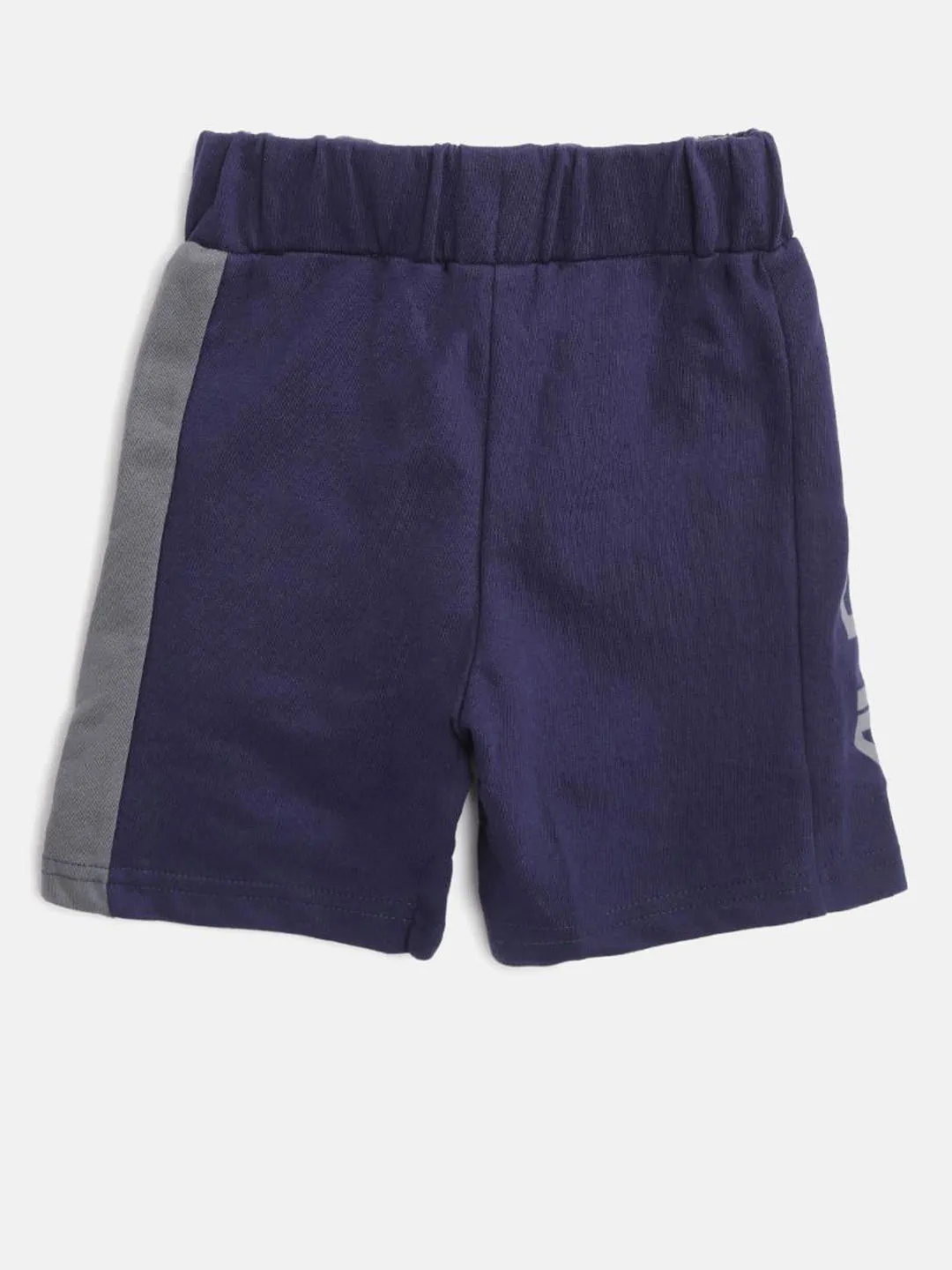 Alcis Boys Navy Blue Solid Slim Fit Sports Shorts