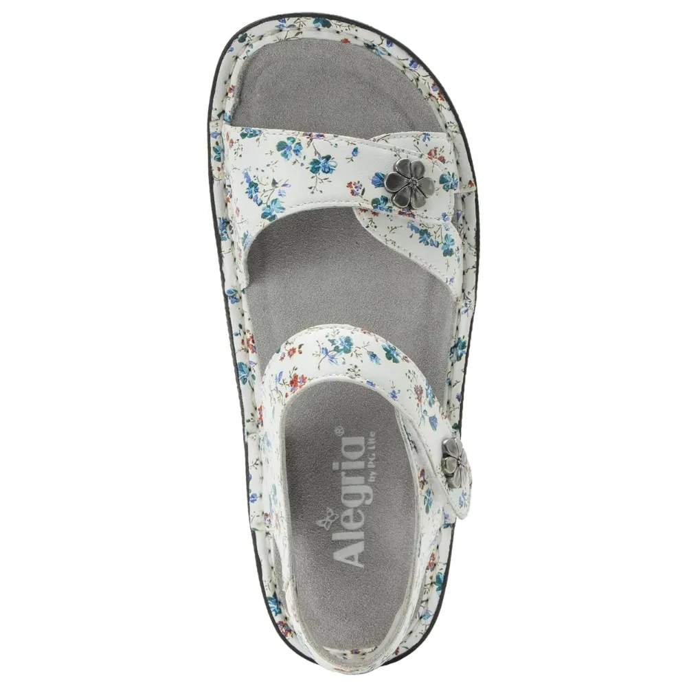 Alegria Vienna White Multi Flower Sandal (Women's)