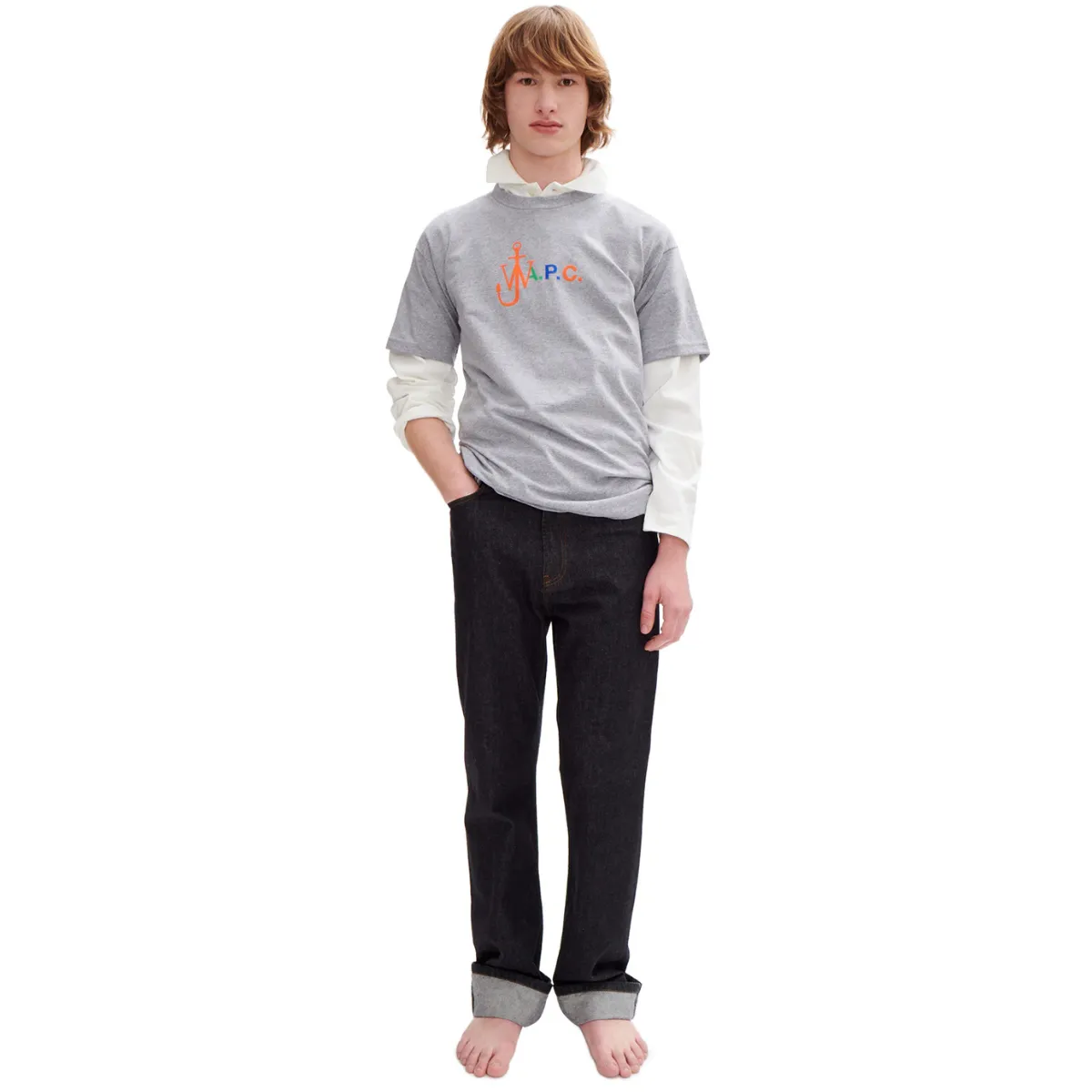 A.P.C x JW Anderson T-Shirt Anchor Gris Fonce Chine