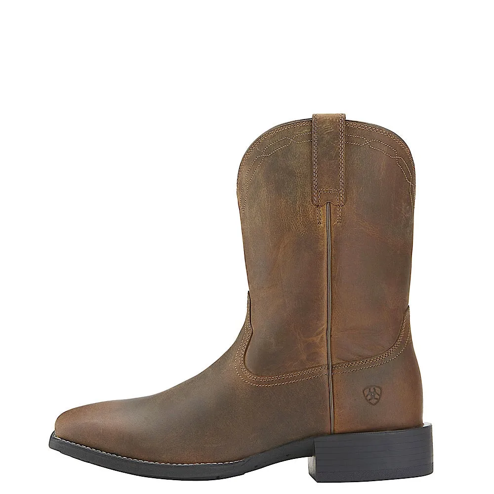 Ariat Men's Heritage Roper Wide Square Toe Powder Brown