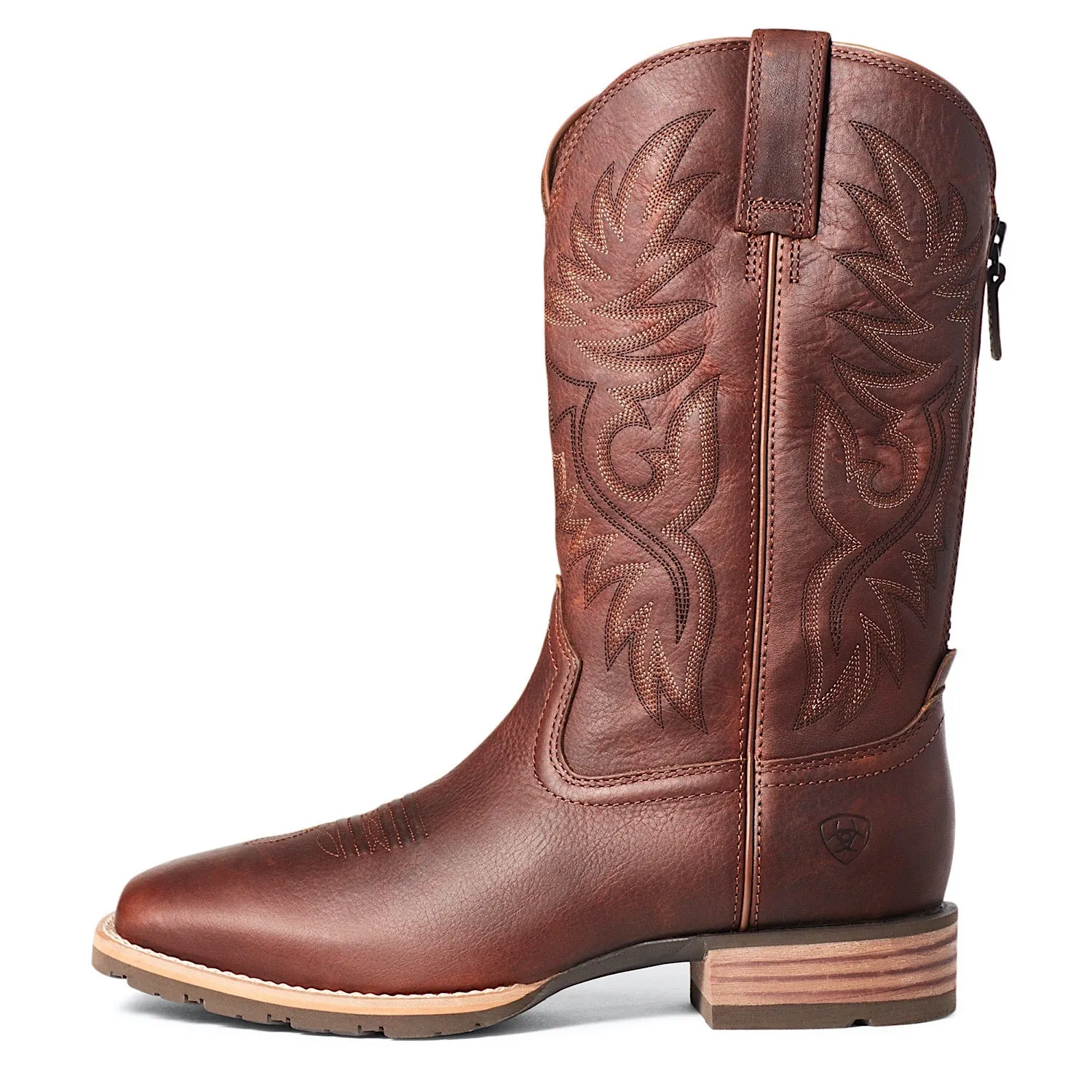 Ariat Mens Hybrid Big Boy Back Zip Western Boot Peanut