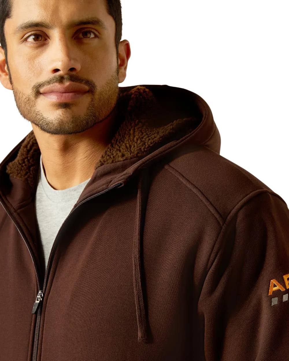 Ariat Mens Rebar All Weather Sherpa Lined Full Zip Hoodie