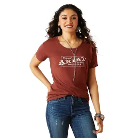 Ariat Womens Denim Label S/S Tee Rust Heather