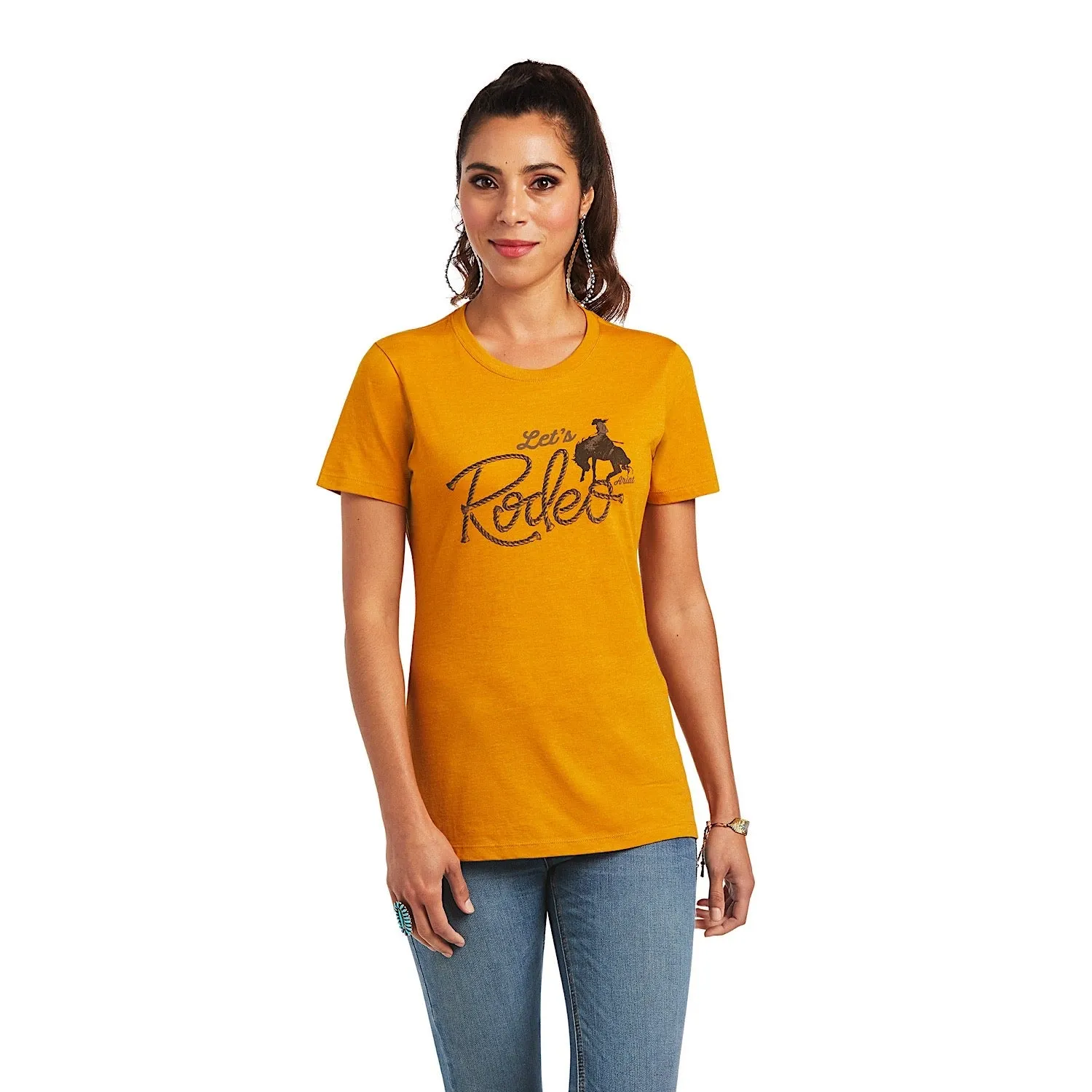 Ariat Womens Lets Rodeo Tee Buckhorn Heather