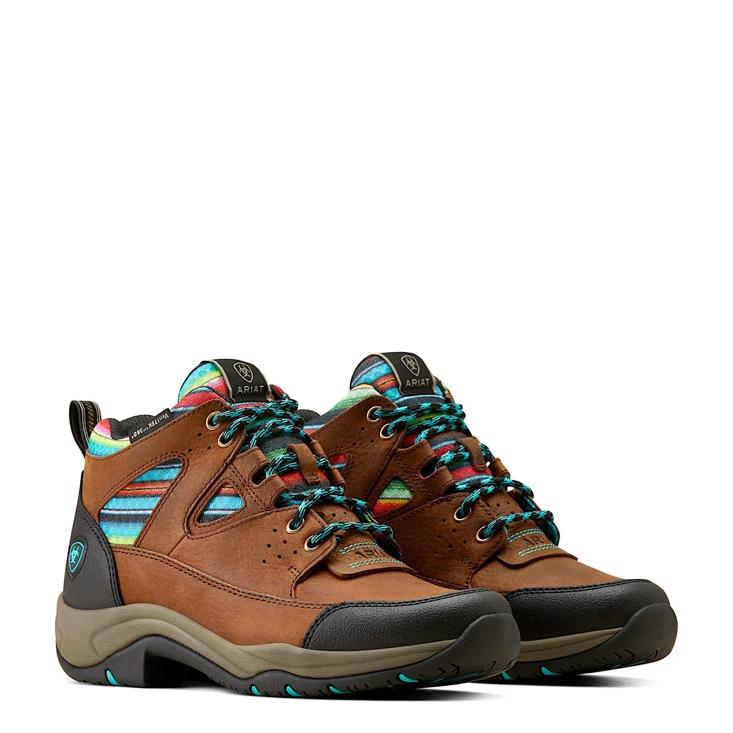 Ariat Womens Terrain VentTEK 360 Boot Arizona Brown/Turquoise Serape