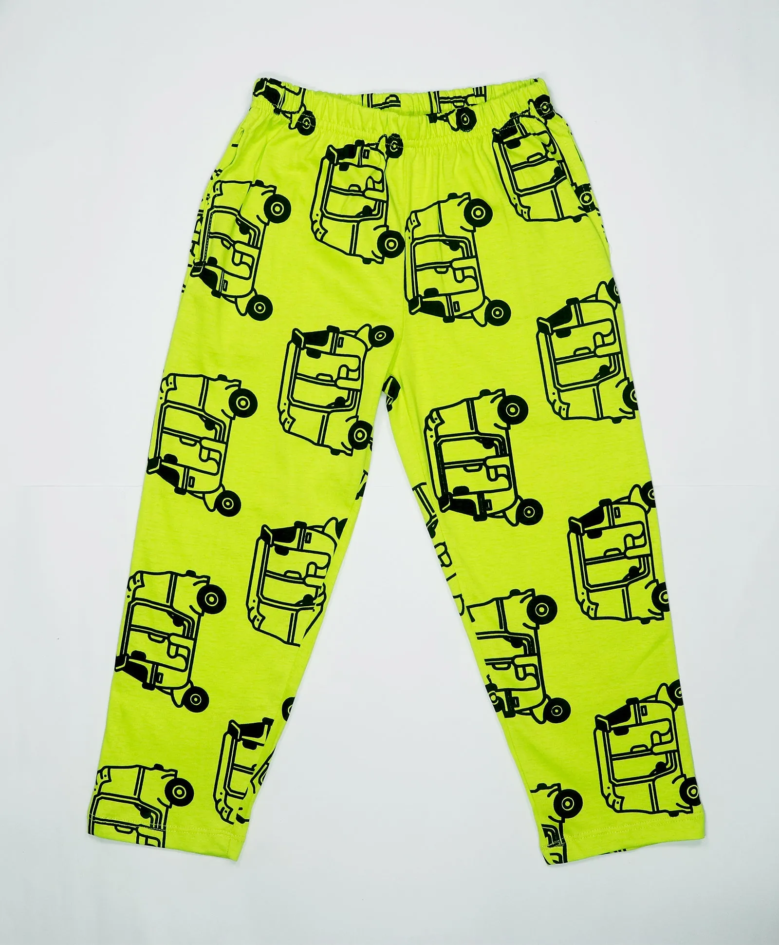 Auto Rickshaw Pattern Kids Half Sleeves Nightwear Pajama Set