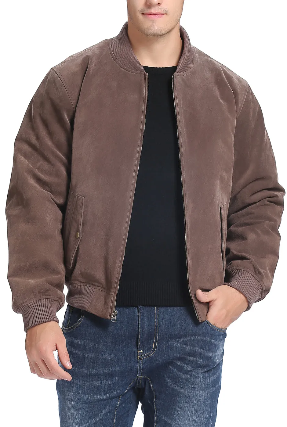 BGSD Men Urban Leather Bomber Jacket