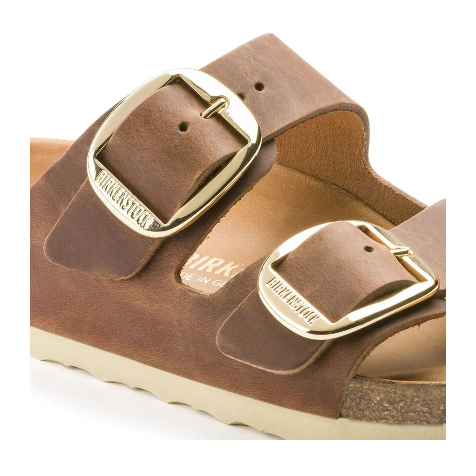 Birkenstock Arizona Big Buckle Narrow Slide Sandal (Women) - Cognac Oiled Leather