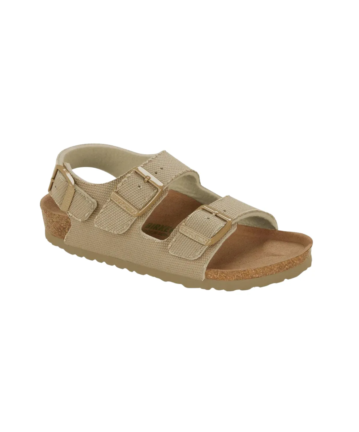 Birkenstock Kids Milano Textile Faded Khaki Vegan Canvas Sandals