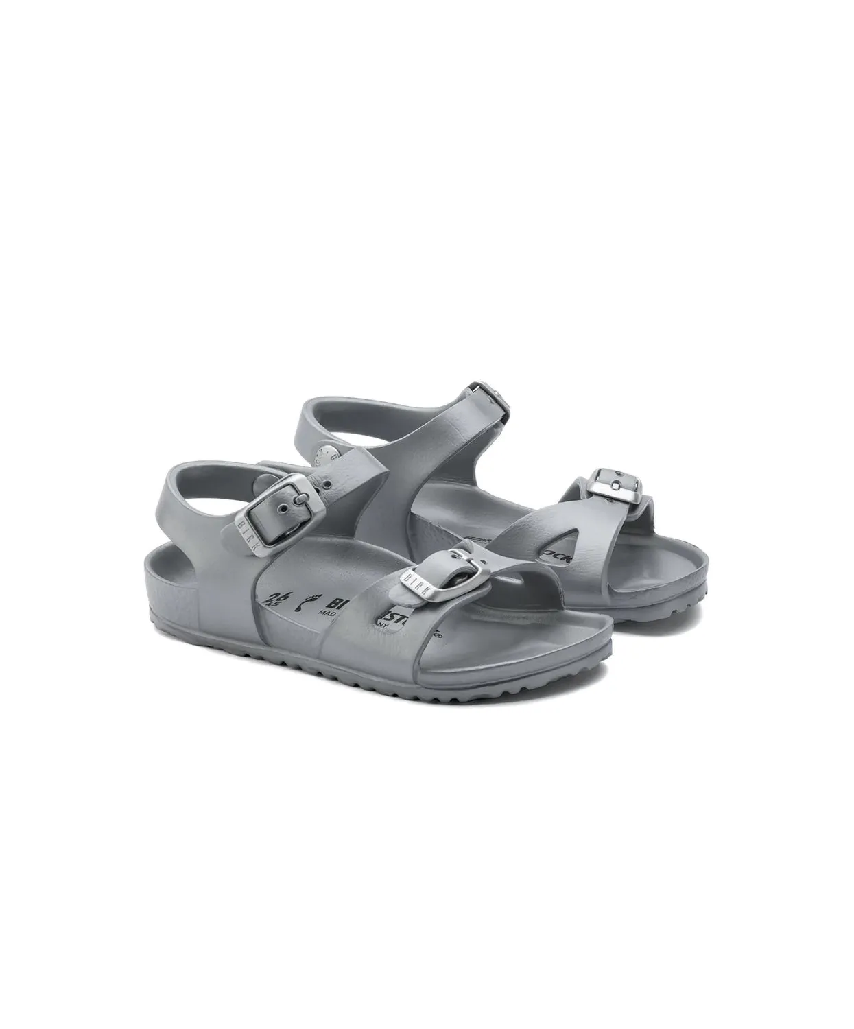 Birkenstock Kids Rio EVA Metallic Silver Sandals