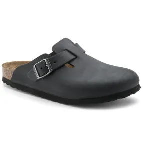 BIRKENSTOCK UNISEX Boston Oiled Leather (Black - Regular Fit)