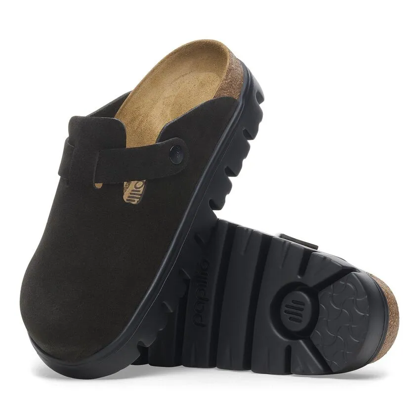 BIRKENSTOCK Women's Boston Chunky Suede Leather (Black/Black)