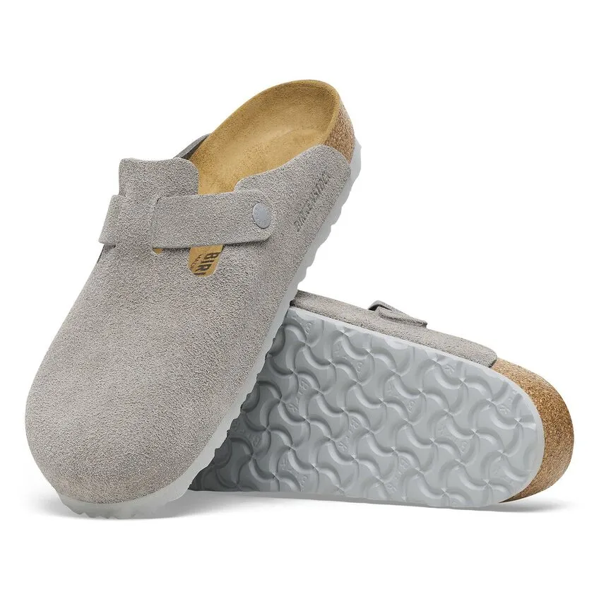 BIRKENSTOCK Women's Boston Suede Leather (Stone Coin - Narrow Fit)