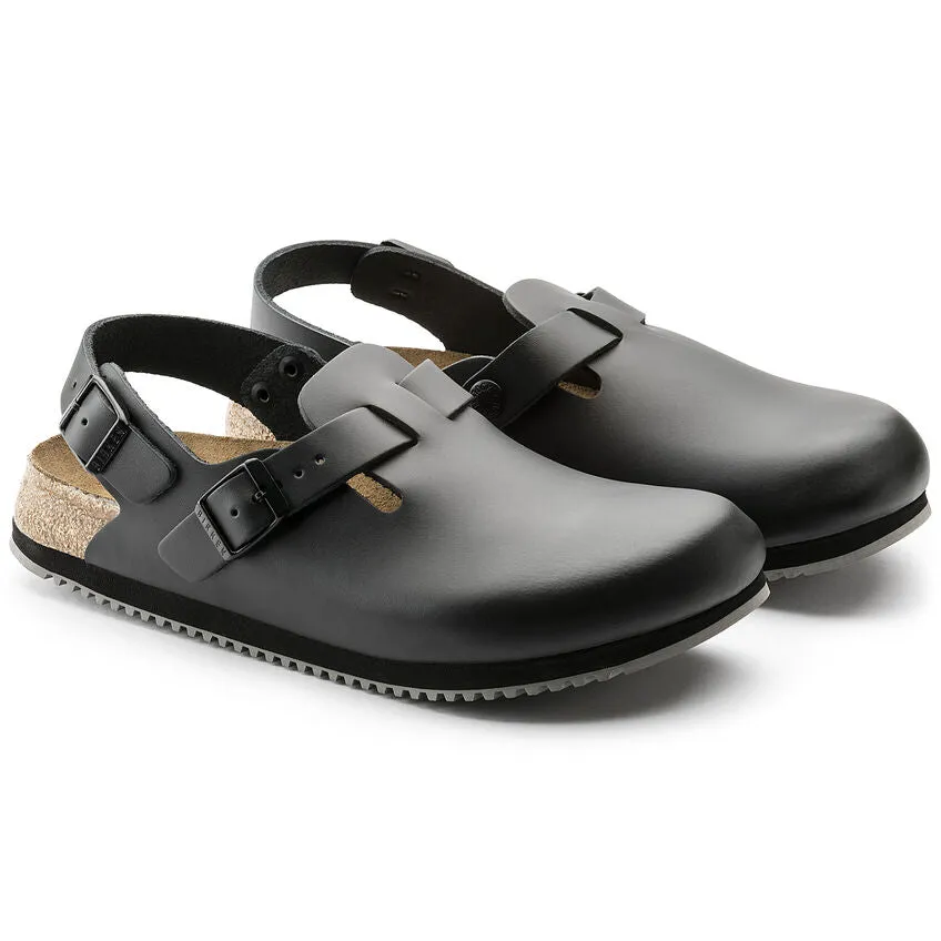 BIRKENSTOCK Women's Tokio Super Grip Leather (Black - Narrow Fit)