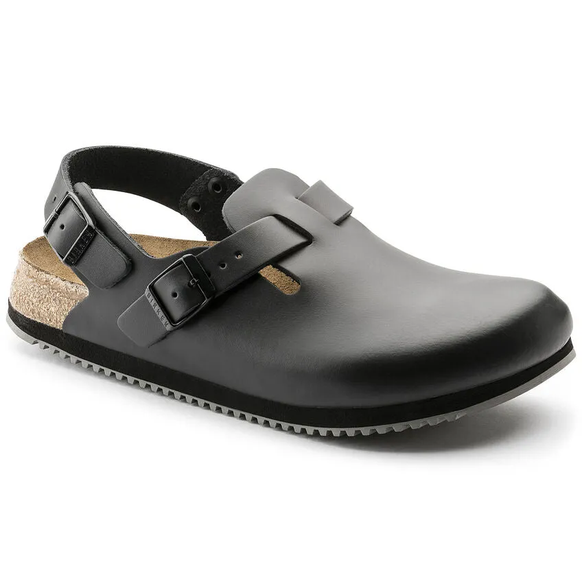 BIRKENSTOCK Women's Tokio Super Grip Leather (Black - Narrow Fit)