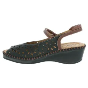 Biza Ivy Black Wedge Sandal (Women's)