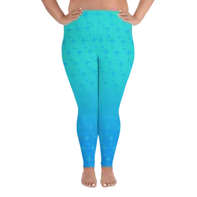 Blue Ghost Sparkle Plus Size Leggings (Women's 2XL-6XL)