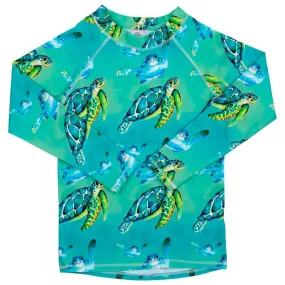 Blue Turtle Rash Top