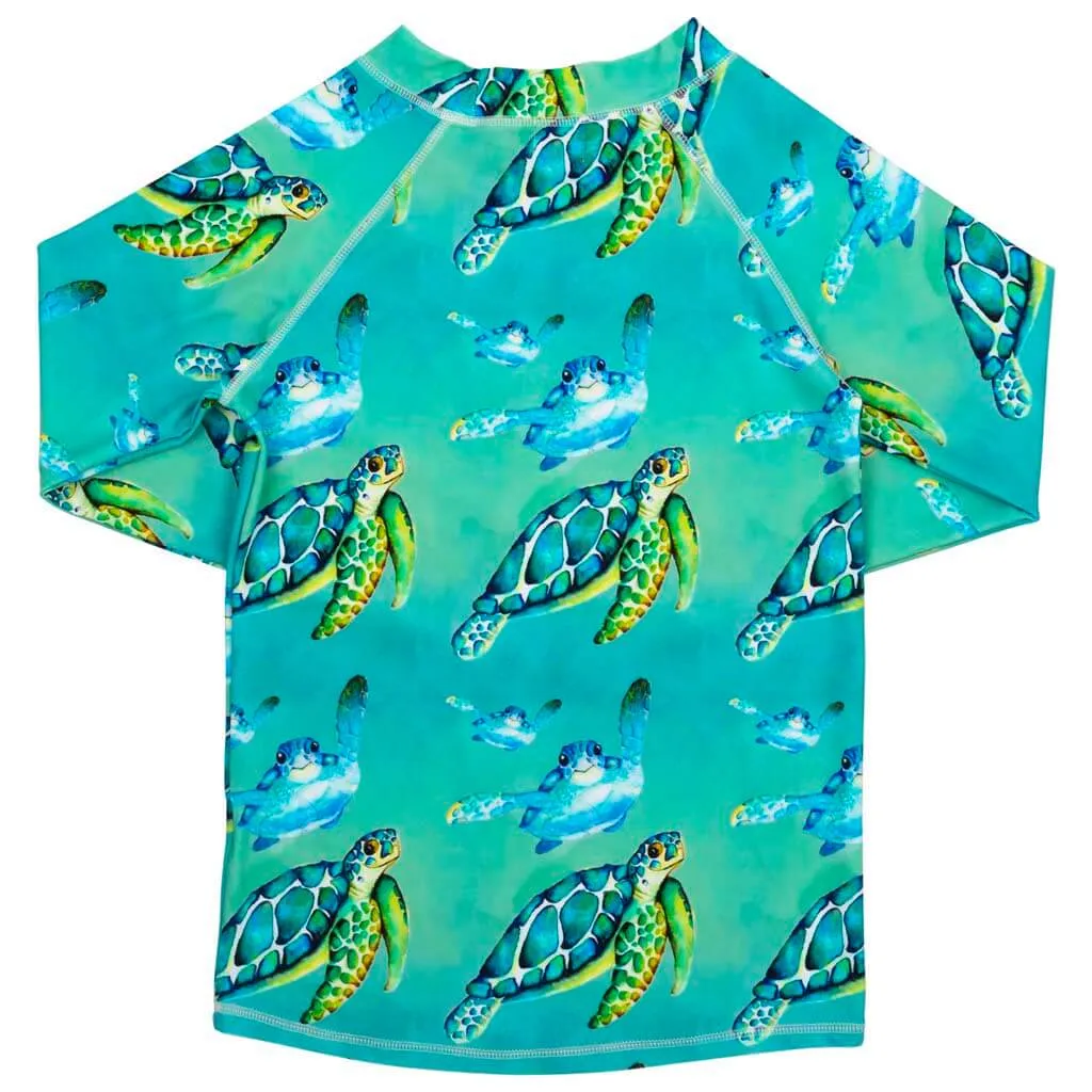 Blue Turtle Rash Top