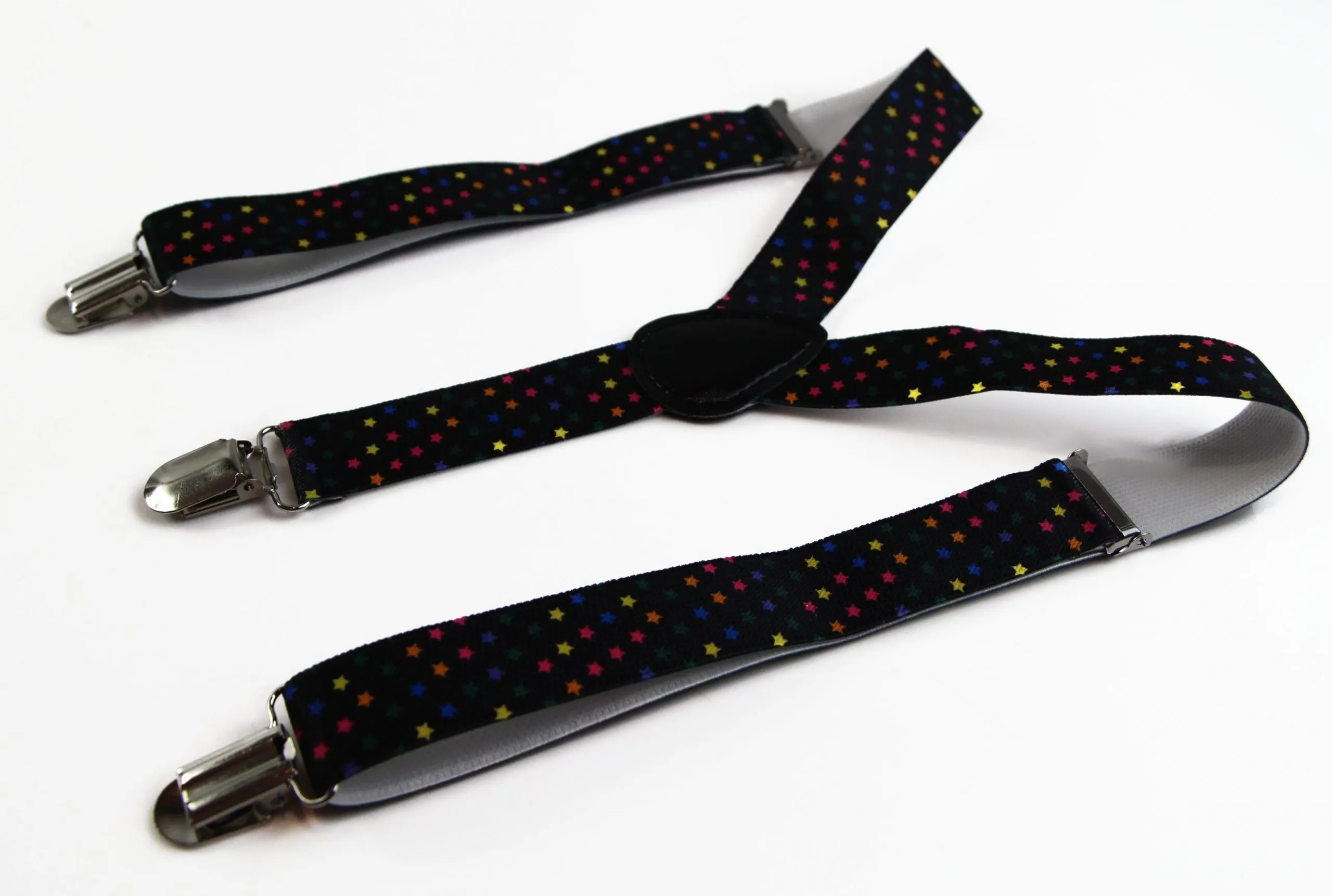 Boys Adjustable Multicoloured Stars Patterned Suspenders