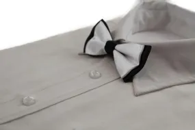 Boys White Two Tone Layer Bow Tie