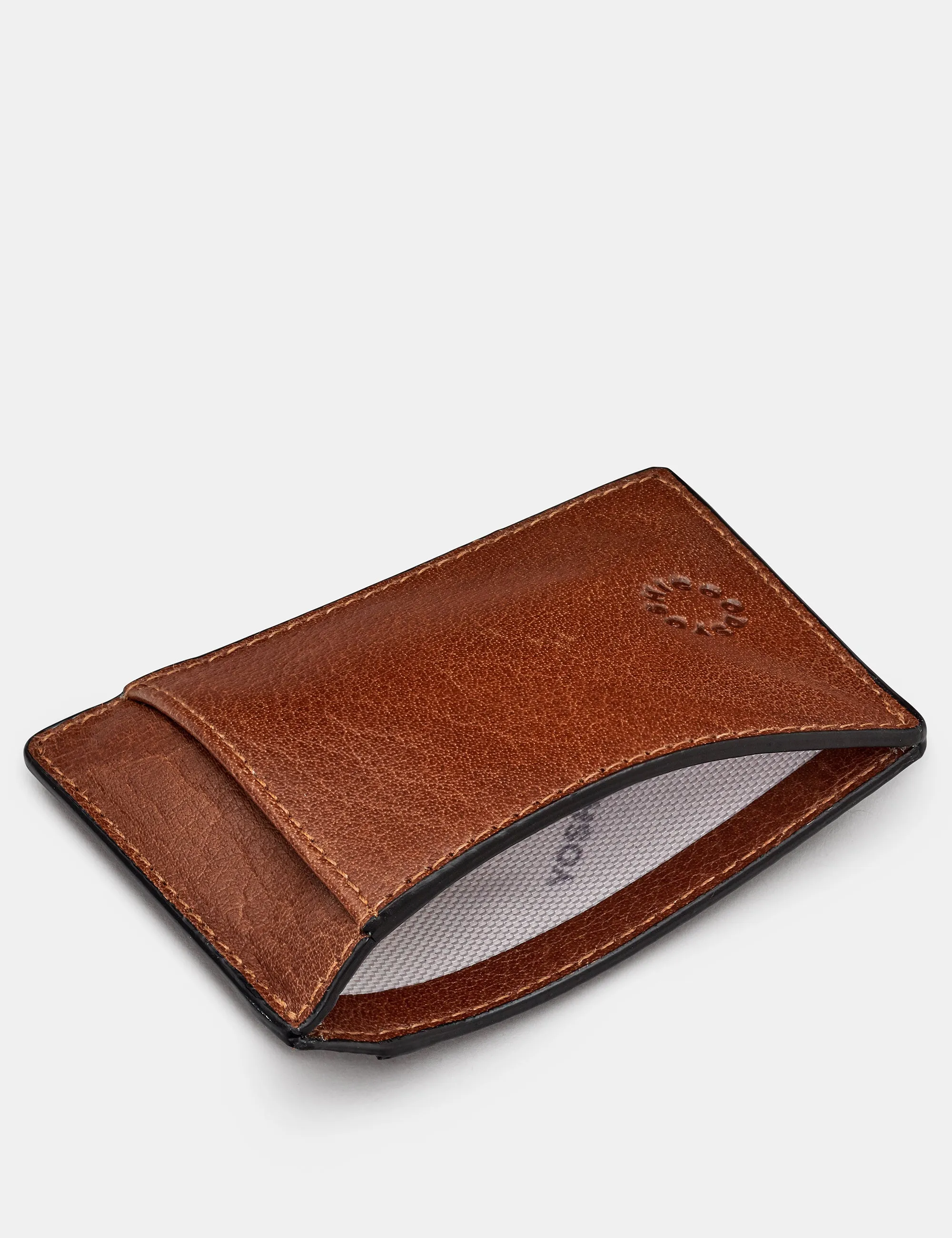 Brown Leather Compact Card Holder