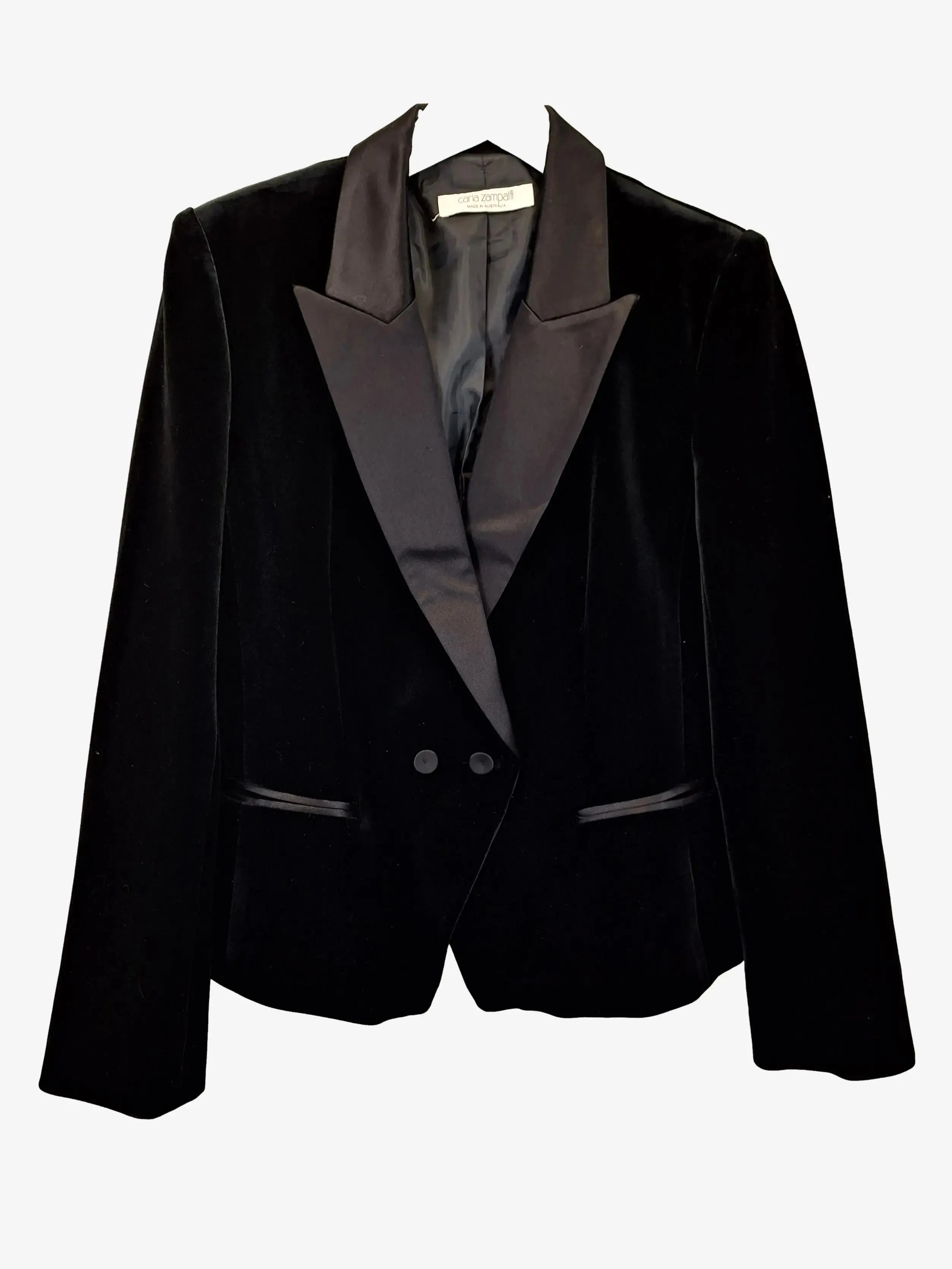 Carla Zampatti Plush Velvet Tuxedo Jacket Size 10