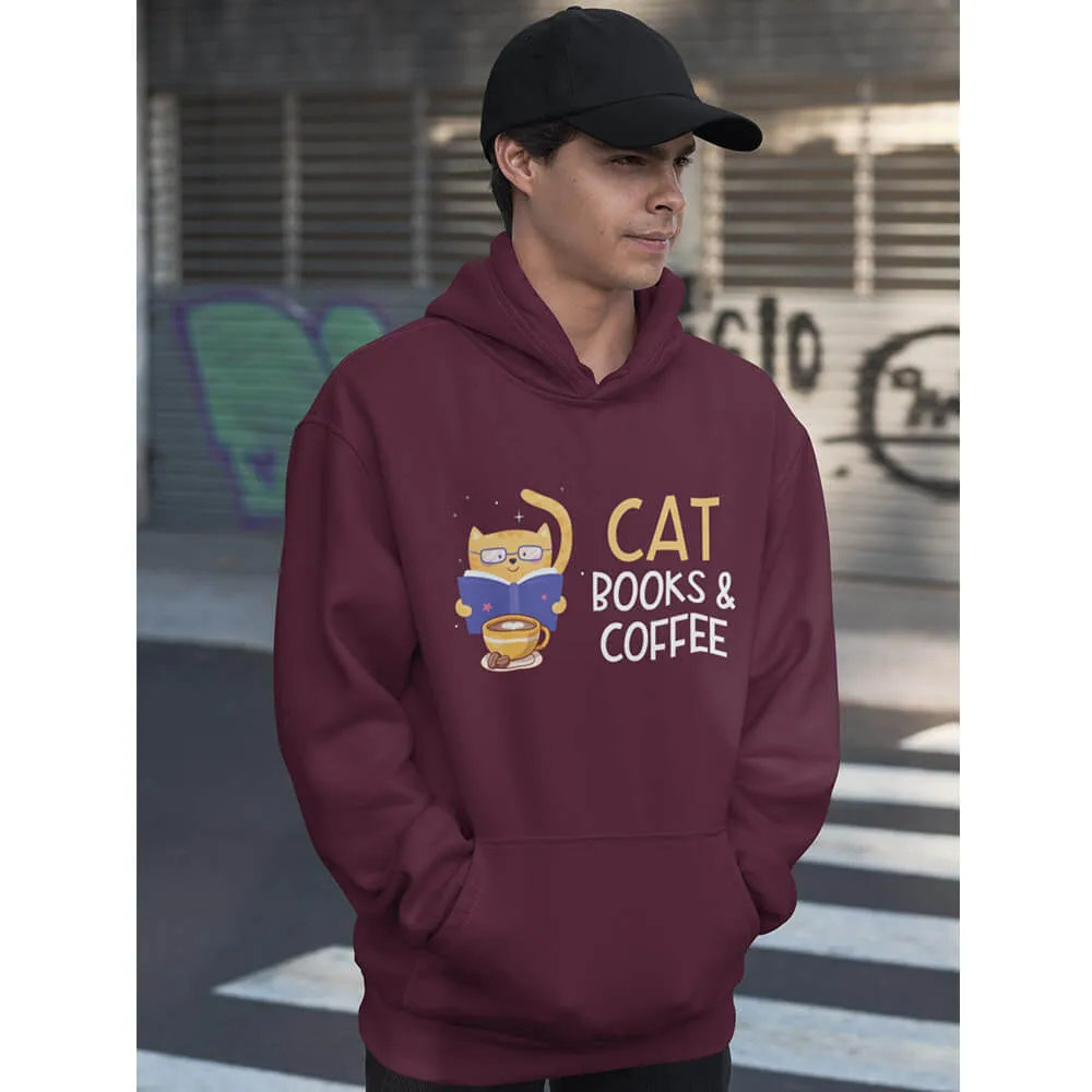 Cat Books & Coffee Unisex Hoodie