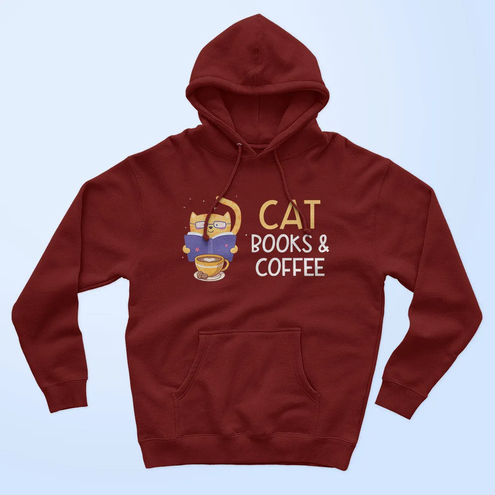 Cat Books & Coffee Unisex Hoodie