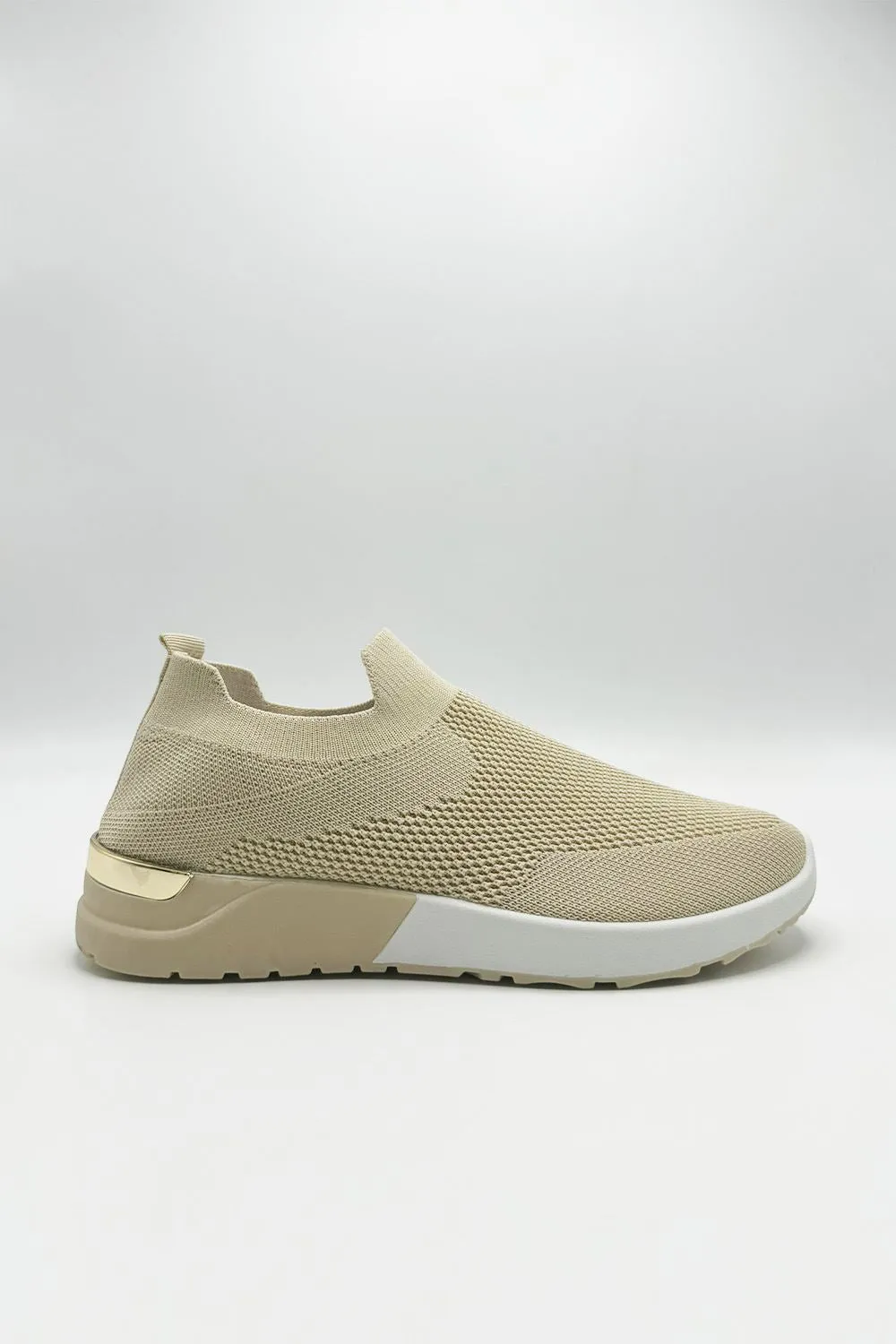 Chelsey Slip On Trainers in Beige