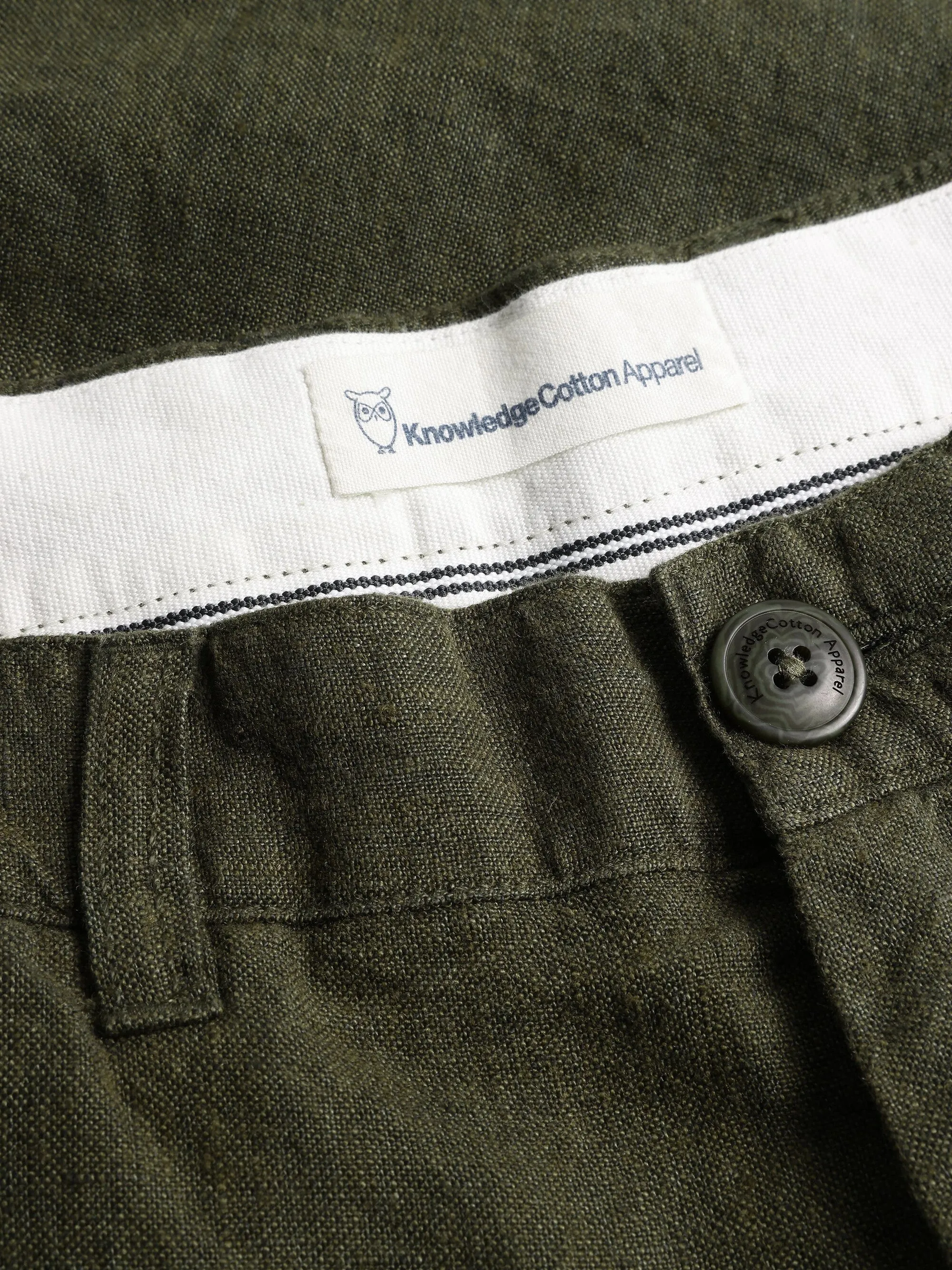 CHUCK regular linen shorts - GOTS/Vegan - Burned Olive