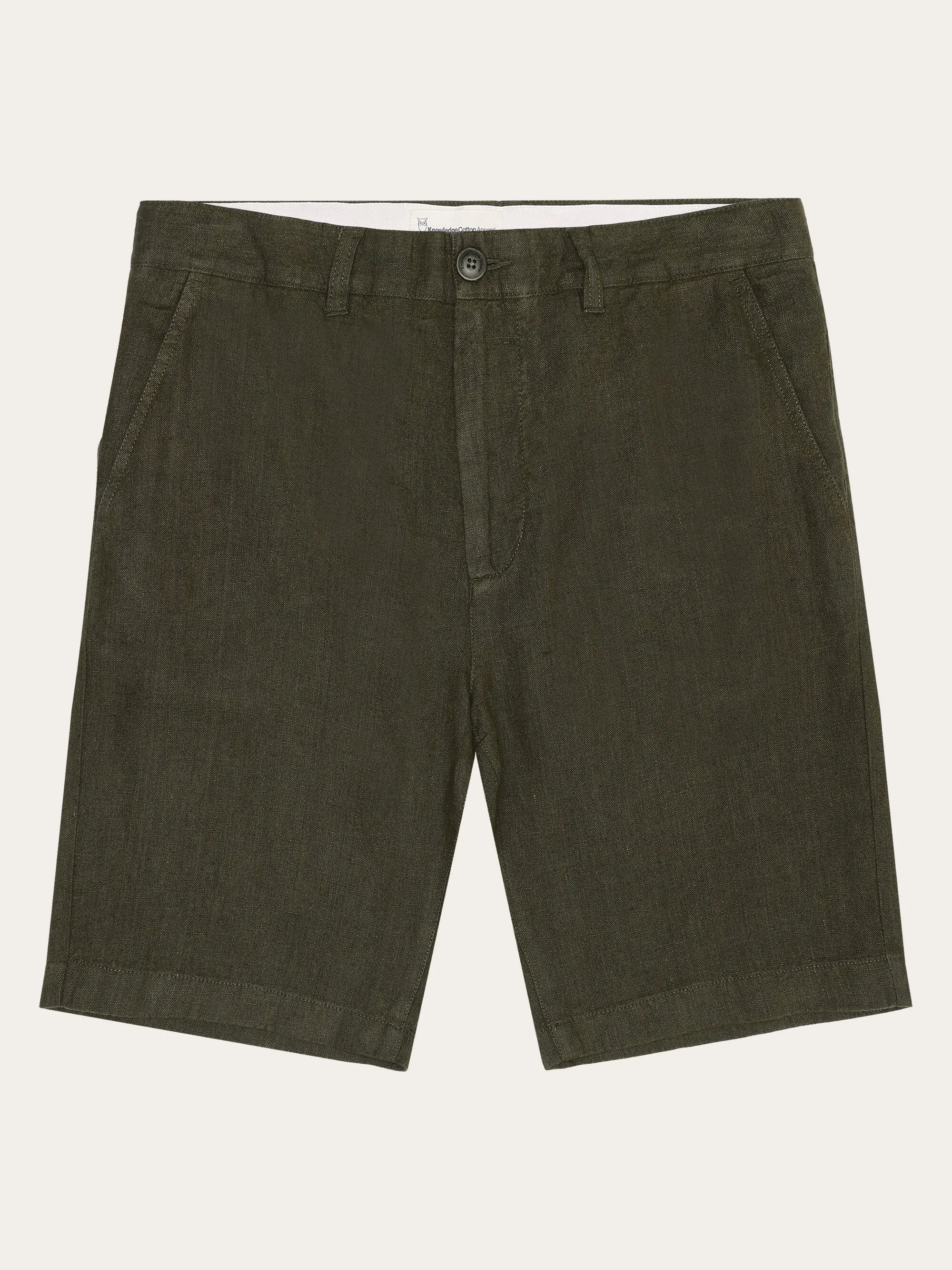 CHUCK regular linen shorts - GOTS/Vegan - Burned Olive