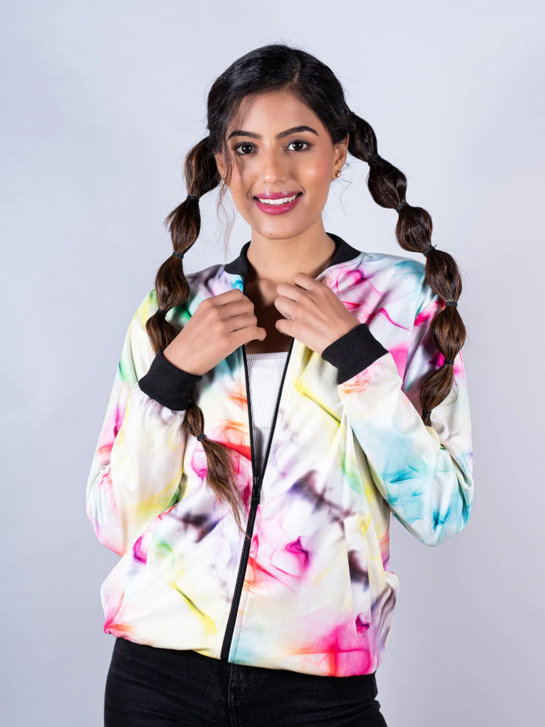 Colorful Printed  Velvet Jacket