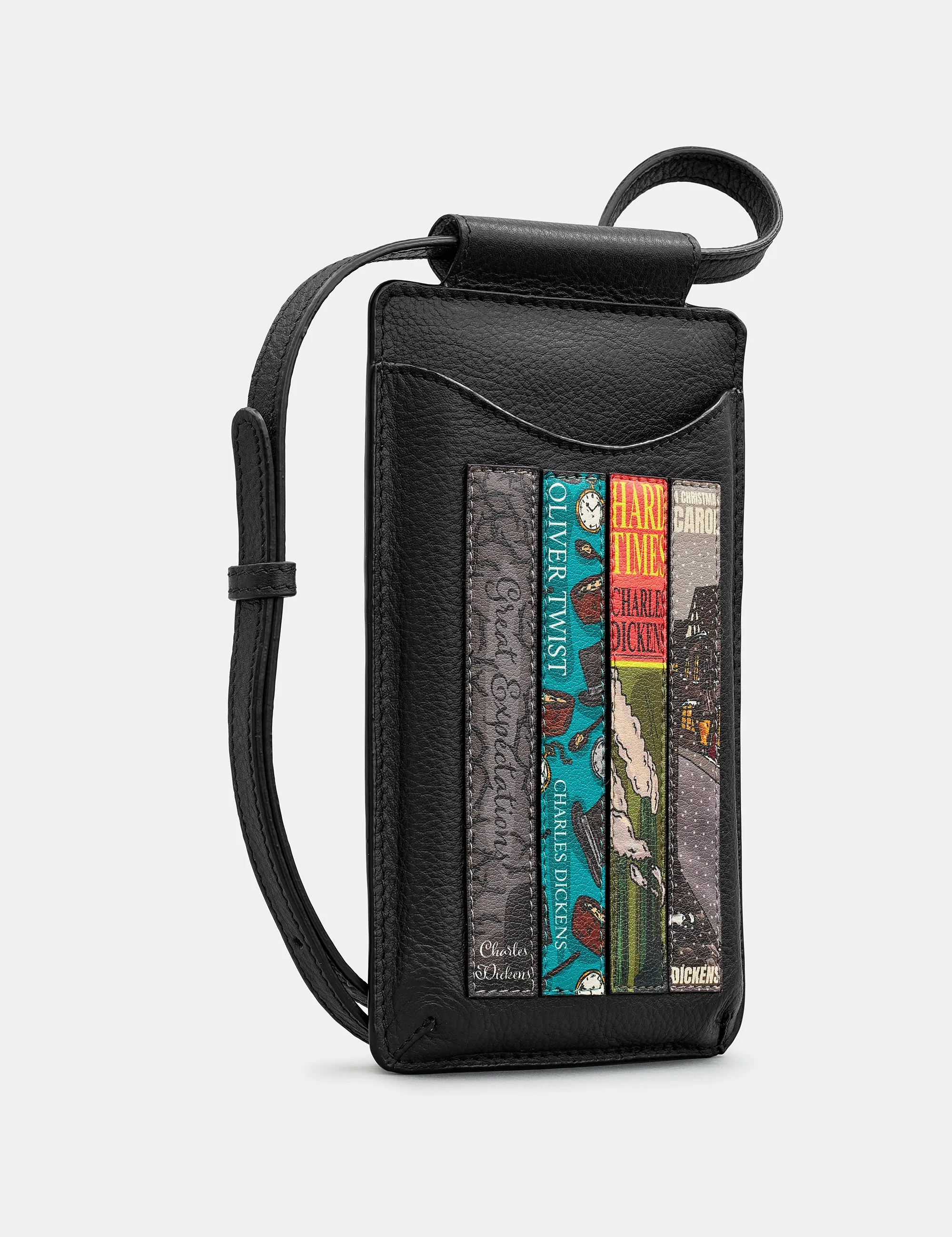 Dickens Bookworm Black Leather Phone Case